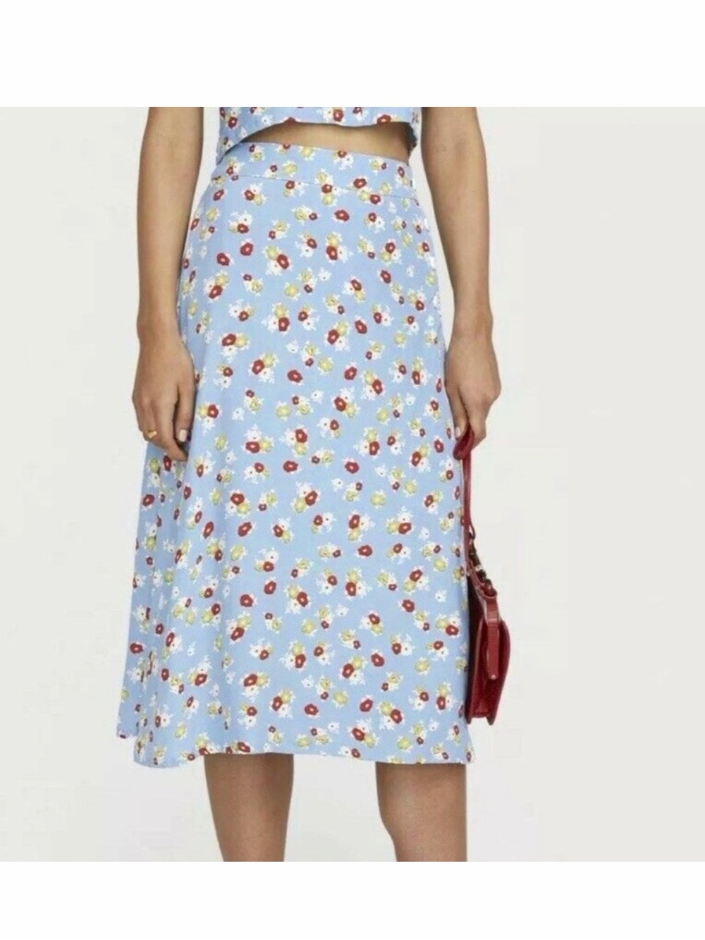 Faithful the Brand Raquel Mini Skirt Faux Wrap Buttons Floral Print Size Medium